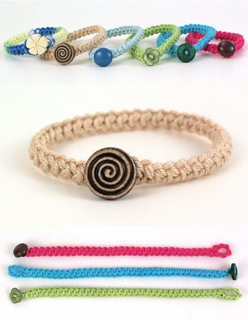 crochet braid bracelet pattern, by planetjune