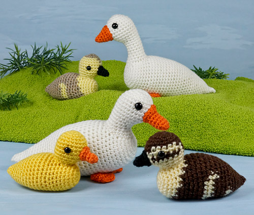 'Duck and Goose' and 'Ducklings and Goslings' crochet patterns by PlanetJune