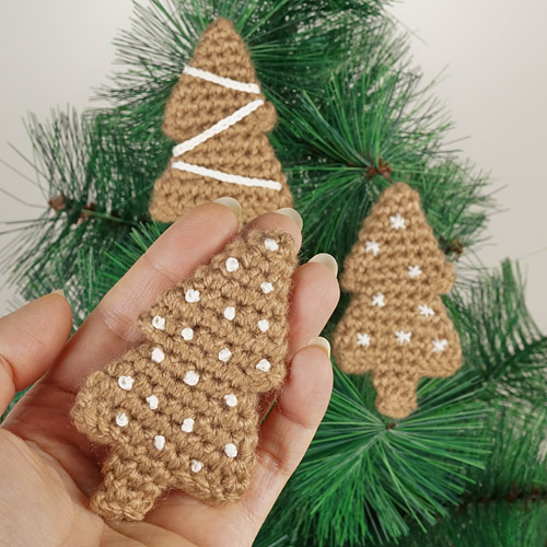 Gingerbread Tree & Christmas Tree Ornaments crochet pattern by PlanetJune