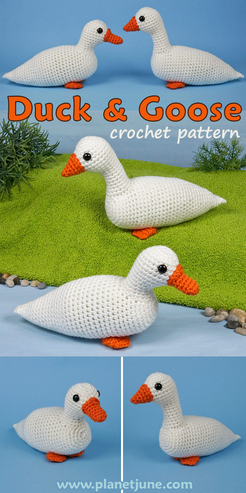 Duck and Goose crochet pattern by PlanetJune
