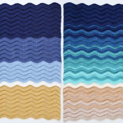 Turtle Beach Blanket (Classic Blue and Teal Ombre Versions) - TWO afghan crochet patterns