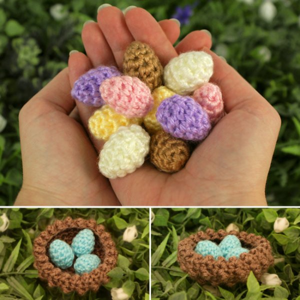 Tiny Eggs in a Nest DONATIONWARE crochet pattern - Click Image to Close