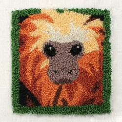 Punchneedle Embroidery Pattern: Golden Lion Tamarin (image for) Punchneedle Embroidery Pattern: Golden Lion Tamarin