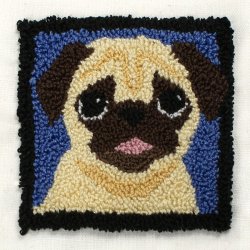 Punchneedle Embroidery Pattern: Pug (image for) Punchneedle Embroidery Pattern: Pug