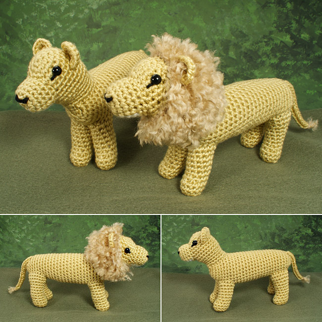 Lion and Lioness amigurumi crochet pattern - Click Image to Close