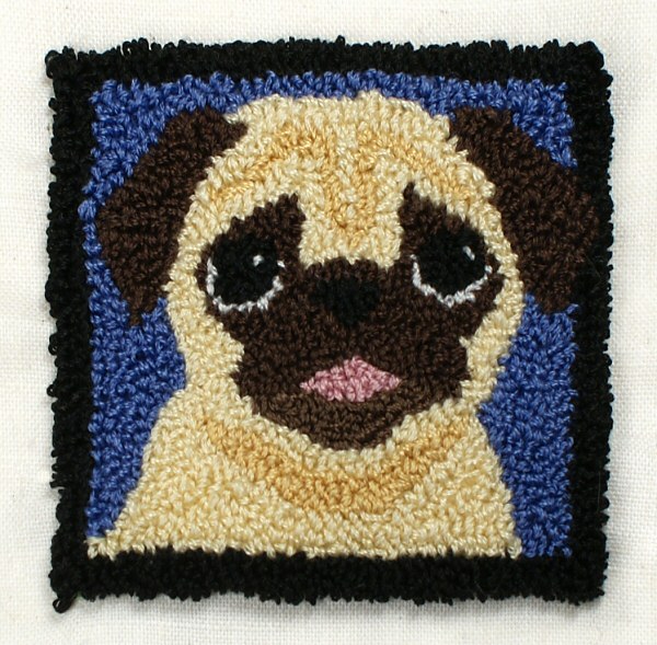 Punchneedle Embroidery Pattern: Pug - Click Image to Close