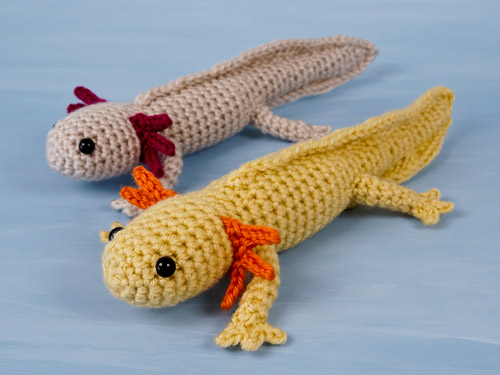 Axolotl amigurumi crochet pattern by PlanetJune