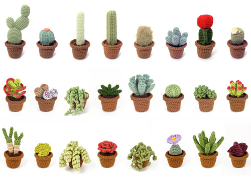 Cactus Collections 1 & 2, and Succulent Collections 1-4 crochet patterns by PlanetJune