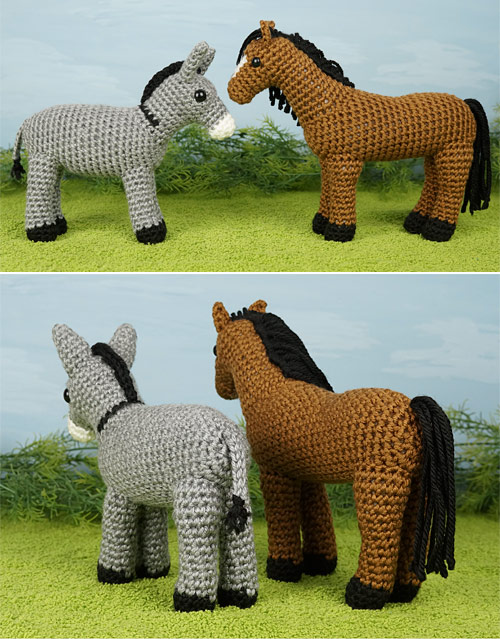 Donkey and Horse crochet patterns by PlanetJune