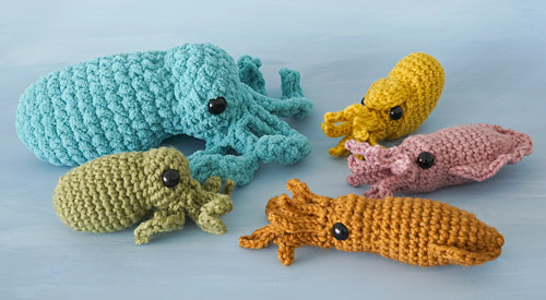 Double vs Standard Baby Cephalopods crochet patterns by PlanetJune