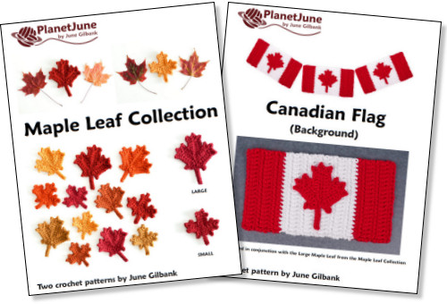 Maple Leaf Collection and free bonus Canadian Flag background crochet pattern