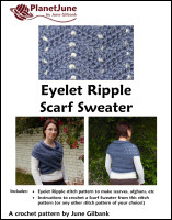 eyelet ripple scarf sweater crochet pattern