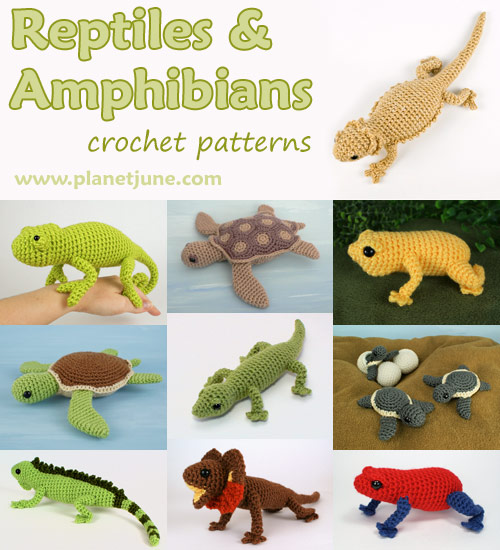 Reptiles and Amphibians crochet patterns by PlanetJune