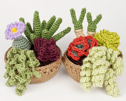 Succulent Collections 3 and 4 crochet patterns by PlanetJune