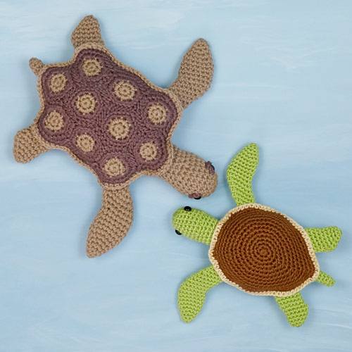 AquaAmi and Simple-Shell Sea Turtle crochet patterns by PlanetJune