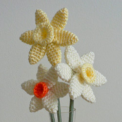 crocheted daffodils