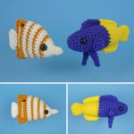 (image for) Tropical Fish Set 3: TWO amigurumi fish crochet patterns