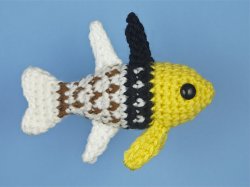 (image for) Tropical Fish Set 4: TWO amigurumi fish crochet patterns