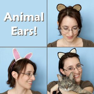 (image for) Animal Ears crochet pattern (for hairbands and hats)