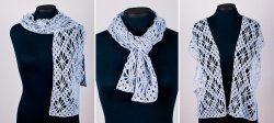 (image for) Diamond Flowers Scarf Wrap crochet pattern