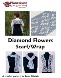 (image for) Diamond Flowers Scarf Wrap crochet pattern