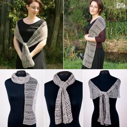 (image for) Banded Lace Wrap crochet pattern