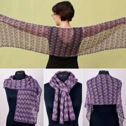 (image for) Rippled Lace Rectangular Shawl crochet pattern