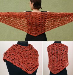(image for) Palm Leaves Triangular Shawl crochet pattern