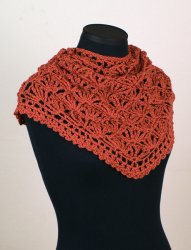 (image for) Palm Leaves Triangular Shawl crochet pattern