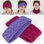 (image for) Cozy Cables Earwarmer headband crochet pattern