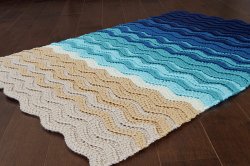 (image for) Turtle Beach Blanket (Teal Ombre Version) afghan crochet pattern