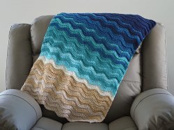 (image for) Turtle Beach Blanket (Teal Ombre Version) afghan crochet pattern