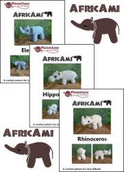 (image for) AfricAmi Set 1 - THREE amigurumi crochet patterns