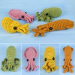 (image for) Baby Cephalopods 1 and 2 - FOUR amigurumi crochet patterns