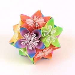 (image for) Kusudama Flowers DONATIONWARE paper craft tutorial