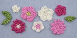 (image for) Posy Blossoms DONATIONWARE flowers and leaves crochet pattern