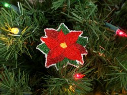 (image for) Poinsettia DONATIONWARE punchneedle embroidery pattern