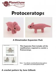 (image for) Protoceratops amigurumi dinosaur EXPANSION PACK crochet pattern