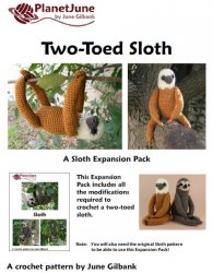 (image for) Two-Toed Sloth EXPANSION PACK crochet pattern
