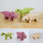 (image for) Dinosaurs Set 3X THREE amigurumi EXPANSION PACK crochet patterns