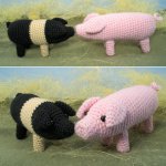 (image for) Farmyard Pigs amigurumi crochet pattern