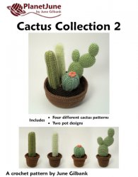 (image for) Cactus Collection 2: FOUR realistic crochet patterns