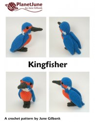 (image for) Kingfisher amigurumi bird crochet pattern