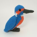 (image for) Kingfisher amigurumi bird crochet pattern