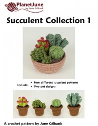 (image for) Succulent Collection 1: FOUR realistic crochet patterns
