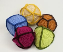 (image for) Polyhedral Balls: FIVE geometric crochet patterns