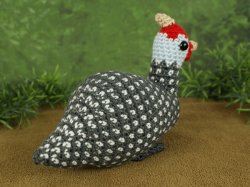 (image for) Guinea Fowl amigurumi bird crochet pattern