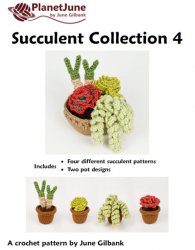 (image for) Succulent Collection 4: FOUR realistic crochet patterns