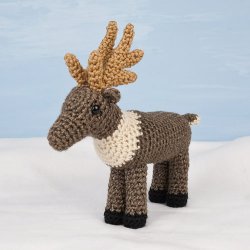 (image for) Reindeer - Caribou realistic PLUS Red-Nosed Rudolph amigurumi crochet pattern