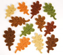 (image for) Oak Leaf Collection & Life-Sized Acorn: THREE crochet patterns